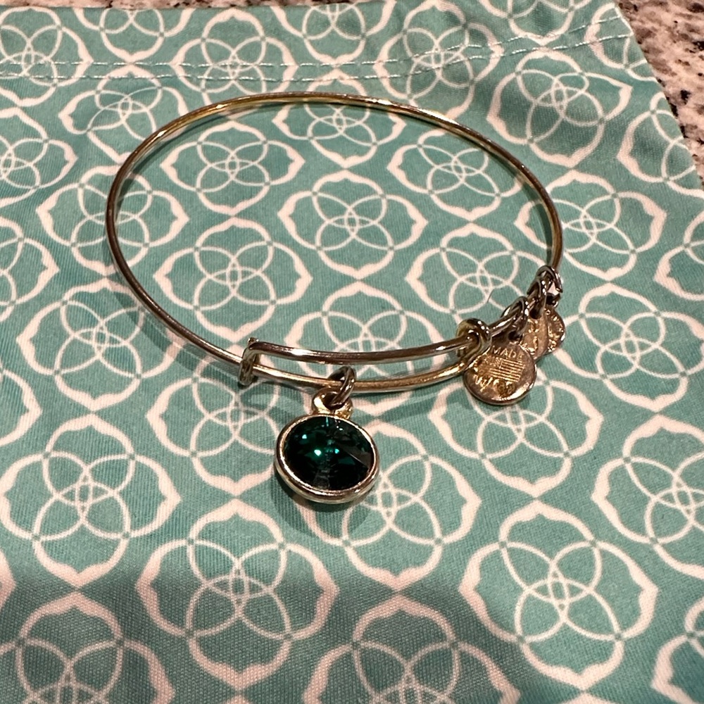 Alex and ani gold birth stone bracelet, emerald May